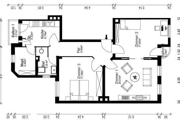 2 bedroom with open-plan kitchen flat to rent, 85 m², Kiel, Schleswig-Holstein 2 bedroom with open-plan kitchen flat to rent, 85 m², Kiel, Schleswig-Holstein