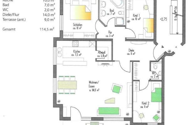 3 bedroom with open-plan kitchen flat for sale, 115 m², Am Föllbach 2, Wolfschlugen 3 bedroom with open-plan kitchen flat for sale, 115 m², Am Föllbach 2, Wolfschlugen