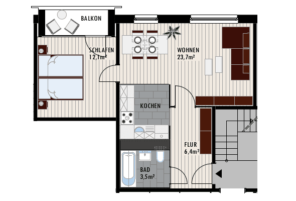 2 bedroom flat to rent, 48 m², Rigaer Strasse 1, Halle (Saale), Saxony-Anhalt 2 bedroom flat to rent, 48 m², Rigaer Strasse 1, Halle (Saale), Saxony-Anhalt