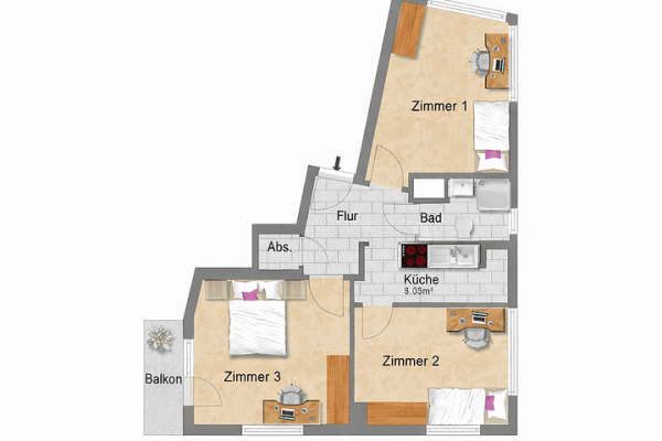 flat to rent, 39 m², Düsseldorf, North Rhine-Westphalia flat to rent, 39 m², Düsseldorf, North Rhine-Westphalia