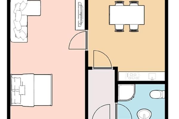 1 bedroom with open-plan kitchen flat for sale, 42 m², Sametová, Liberec 1 bedroom with open-plan kitchen flat for sale, 42 m², Sametová, Liberec