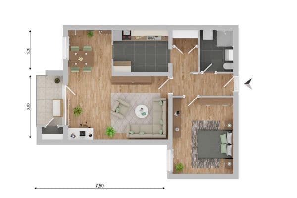 2 bedroom flat to rent, 64 m², Steinkamp 29, Harrislee 2 bedroom flat to rent, 64 m², Steinkamp 29, Harrislee
