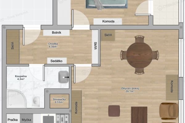 1 bedroom with open-plan kitchen flat to rent, 57 m², Cafourkova, Praha 1 bedroom with open-plan kitchen flat to rent, 57 m², Cafourkova, Praha