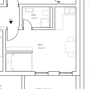 1 bedroom flat to rent, 27 m², Kaiserstr. 37, Friedberg 1 bedroom flat to rent, 27 m², Kaiserstr. 37, Friedberg
