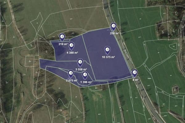 plot for sale, 2,475 m², Hrazany plot for sale, 2,475 m², Hrazany