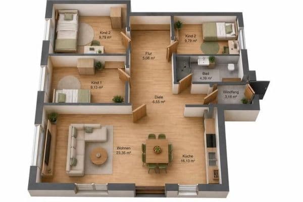 4 bedroom flat to rent, 100 m², Hoststraße 13a, Ahnatal-Weimar 4 bedroom flat to rent, 100 m², Hoststraße 13a, Ahnatal-Weimar