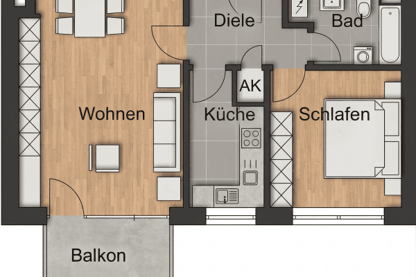 2 bedroom flat to rent, 62 m², Münster, North Rhine-Westphalia 2 bedroom flat to rent, 62 m², Münster, North Rhine-Westphalia