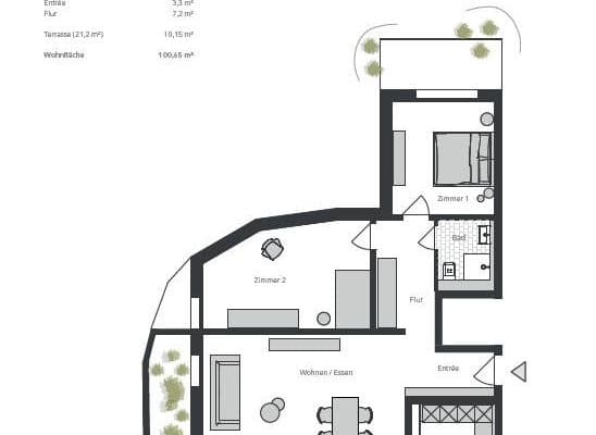 2 bedroom with open-plan kitchen flat for sale, 101 m², Stuttgart, Baden-Württemberg 2 bedroom with open-plan kitchen flat for sale, 101 m², Stuttgart, Baden-Württemberg
