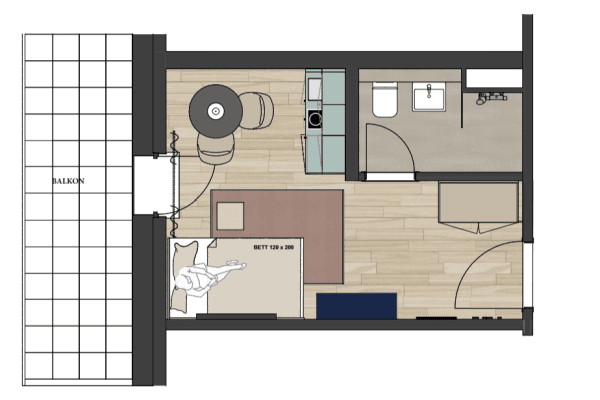 1 bedroom flat to rent, 23 m², Frankfurt 1 bedroom flat to rent, 23 m², Frankfurt