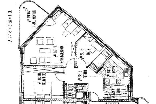 2 bedroom with open-plan kitchen flat to rent, 91 m², Bielefelder Straße 7, Herne 2 bedroom with open-plan kitchen flat to rent, 91 m², Bielefelder Straße 7, Herne