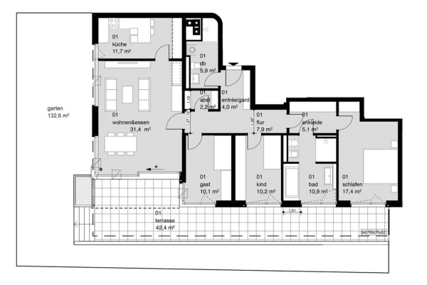 3 bedroom with open-plan kitchen flat for sale, 138 m², Osserstr. 50, München, Bavaria 3 bedroom with open-plan kitchen flat for sale, 138 m², Osserstr. 50, München, Bavaria