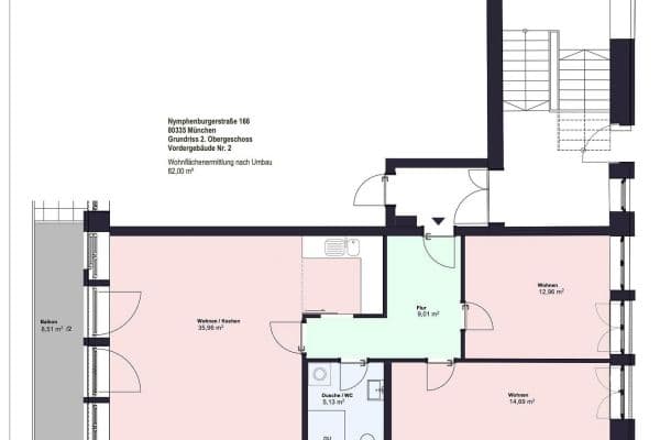 3 bedroom flat to rent, 82 m², Nymphenburger Straße 166, München, Bavaria 3 bedroom flat to rent, 82 m², Nymphenburger Straße 166, München, Bavaria