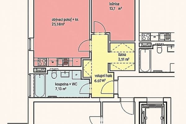 1 bedroom with open-plan kitchen flat to rent, 57 m², Boží Hora, Ivančice 1 bedroom with open-plan kitchen flat to rent, 57 m², Boží Hora, Ivančice