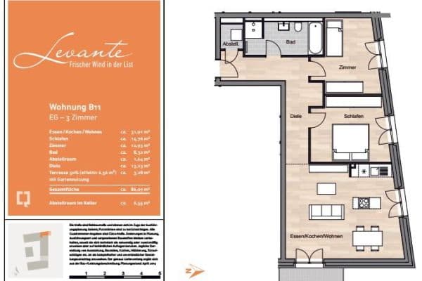 3 bedroom flat to rent, 86 m², Gerrit-Engelke-Straße 27, Hannover 3 bedroom flat to rent, 86 m², Gerrit-Engelke-Straße 27, Hannover