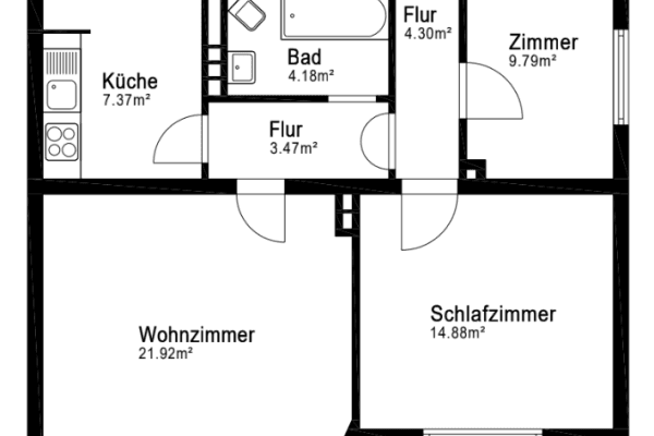 3 bedroom flat to rent, 72 m², Emmastraße 80, Bremen, Bremen 3 bedroom flat to rent, 72 m², Emmastraße 80, Bremen, Bremen