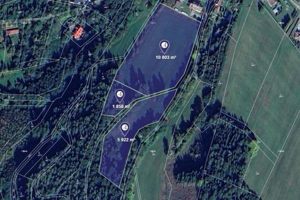 plot for sale, 18,583 m², Čistá u Horek plot for sale, 18,583 m², Čistá u Horek