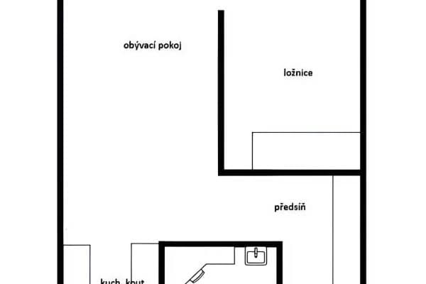 1 bedroom with open-plan kitchen flat for sale, 42 m², Doubravická, Praha 1 bedroom with open-plan kitchen flat for sale, 42 m², Doubravická, Praha