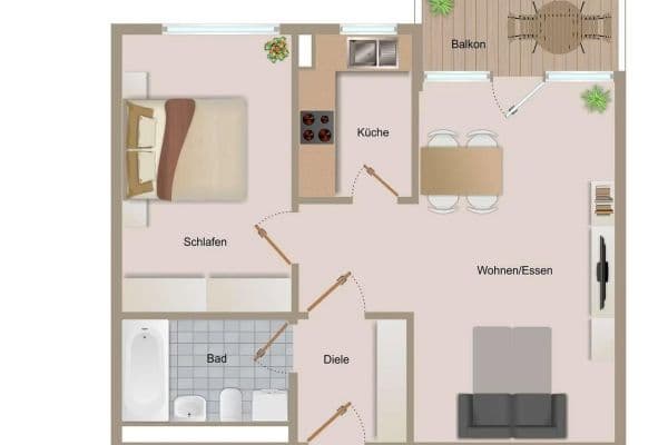 2 bedroom flat to rent, 49 m², Stuttgart 2 bedroom flat to rent, 49 m², Stuttgart