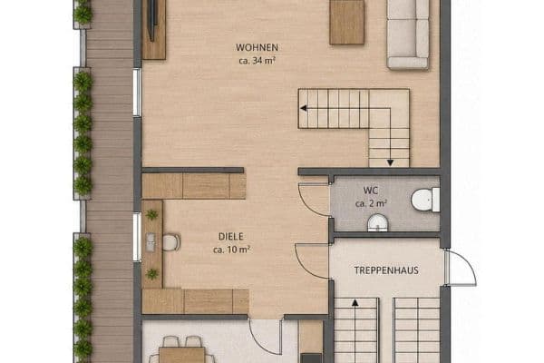 2 bedroom with open-plan kitchen flat for sale, 105 m², Oberhausen 2 bedroom with open-plan kitchen flat for sale, 105 m², Oberhausen