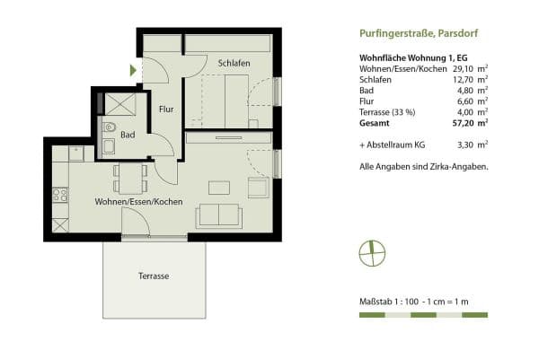 2 bedroom flat for sale, 58 m², Parsdorf, Bavaria 2 bedroom flat for sale, 58 m², Parsdorf, Bavaria