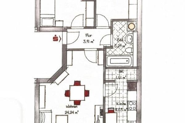 3 bedroom flat to rent, 75 m², Veilchenweg 3, Wildau 3 bedroom flat to rent, 75 m², Veilchenweg 3, Wildau