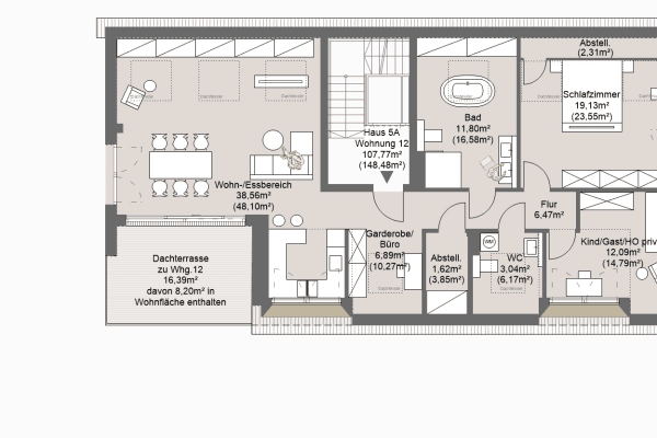 2 bedroom with open-plan kitchen flat for sale, 108 m², Grafing bei München, Bavaria 2 bedroom with open-plan kitchen flat for sale, 108 m², Grafing bei München, Bavaria