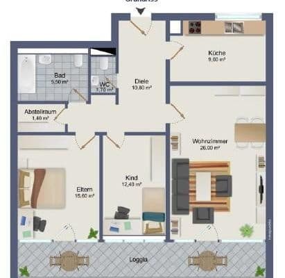 3 bedroom flat to rent, 89 m², Feldbergstr. 16, Heusenstamm 3 bedroom flat to rent, 89 m², Feldbergstr. 16, Heusenstamm