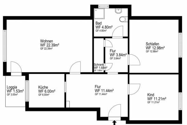 3 bedroom flat for sale, 76 m², Hamm 3 bedroom flat for sale, 76 m², Hamm