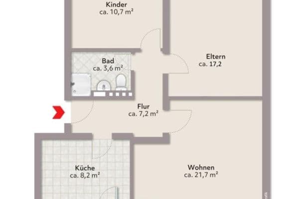 3 bedroom flat to rent, 71 m², Robinsbalje 28, Bremen, Bremen 3 bedroom flat to rent, 71 m², Robinsbalje 28, Bremen, Bremen