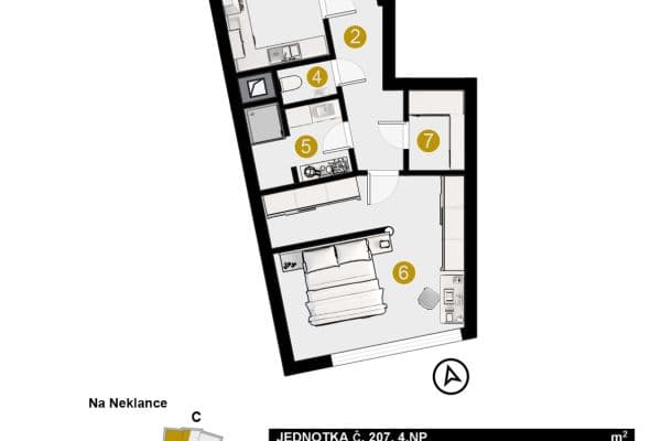1 bedroom with open-plan kitchen flat for sale, 62 m², Na Neklance, Praha 1 bedroom with open-plan kitchen flat for sale, 62 m², Na Neklance, Praha