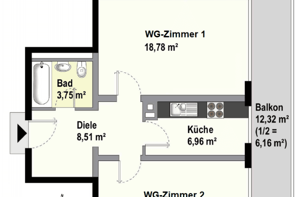 2 bedroom flat to rent, 60 m², Germering, Bavaria 2 bedroom flat to rent, 60 m², Germering, Bavaria