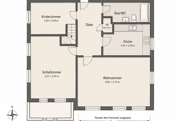 3 bedroom flat to rent, 63 m², Papenstraße 48, Lemgo 3 bedroom flat to rent, 63 m², Papenstraße 48, Lemgo