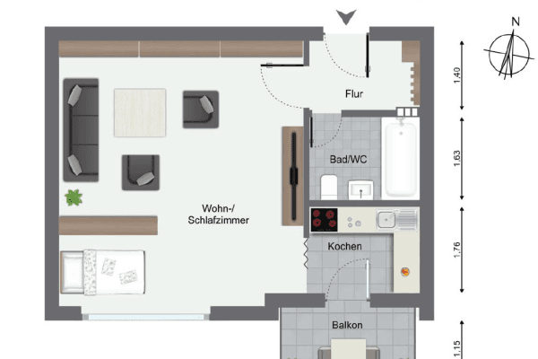 1 bedroom flat to rent, 36 m², Bad Wimpfen 1 bedroom flat to rent, 36 m², Bad Wimpfen