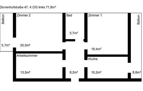 3 bedroom flat to rent, 75 m², Dürrenhofstraße 47, Nürnberg, Bavaria 3 bedroom flat to rent, 75 m², Dürrenhofstraße 47, Nürnberg, Bavaria
