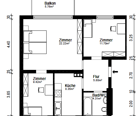 3 bedroom flat to rent, 64 m², Pforzheim 3 bedroom flat to rent, 64 m², Pforzheim