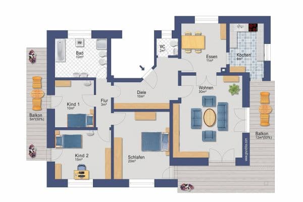3 bedroom with open-plan kitchen flat to rent, 140 m², Obereichstätt, Bavaria 3 bedroom with open-plan kitchen flat to rent, 140 m², Obereichstätt, Bavaria