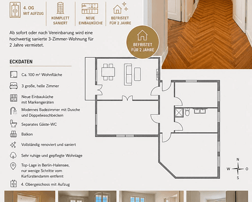3 bedroom flat to rent, 99 m², Berlin, Berlin 3 bedroom flat to rent, 99 m², Berlin, Berlin