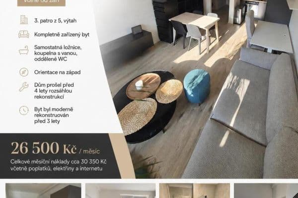 1 bedroom with open-plan kitchen flat to rent, 43 m², Osadní, Praha 1 bedroom with open-plan kitchen flat to rent, 43 m², Osadní, Praha