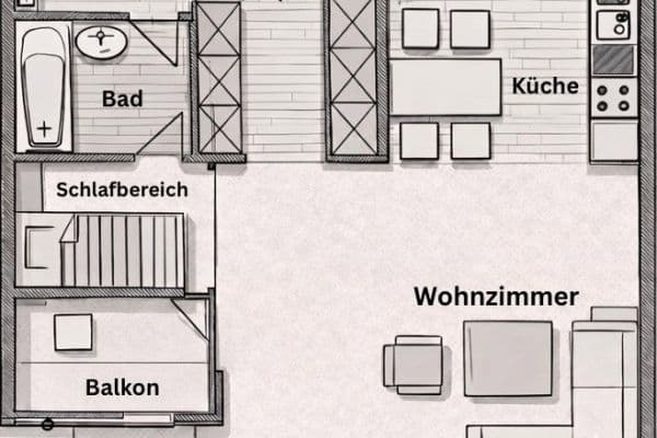 Studio flat for sale, 47 m², Neu-Ulm Studio flat for sale, 47 m², Neu-Ulm
