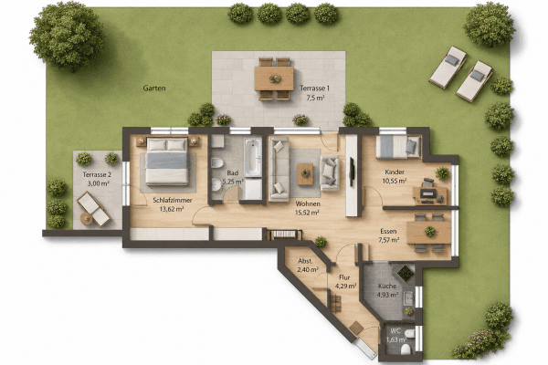 2 bedroom with open-plan kitchen flat for sale, 76 m², Konstanz 2 bedroom with open-plan kitchen flat for sale, 76 m², Konstanz