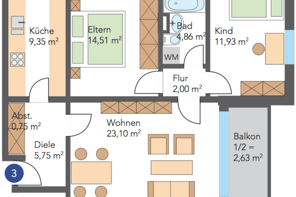 3 bedroom flat to rent, 73 m², Dr.-Wachler-Weg 37, Goslar 3 bedroom flat to rent, 73 m², Dr.-Wachler-Weg 37, Goslar