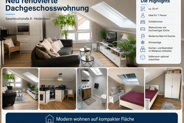 2 bedroom flat to rent, 35 m², Heidenheim 2 bedroom flat to rent, 35 m², Heidenheim