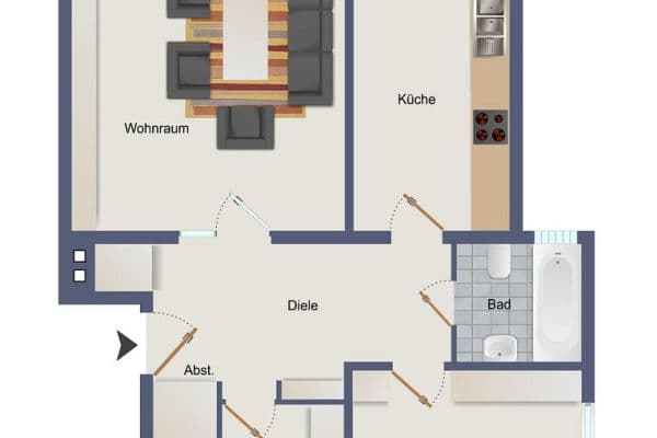 2 bedroom with open-plan kitchen flat for sale, 72 m², Oberhausen 2 bedroom with open-plan kitchen flat for sale, 72 m², Oberhausen