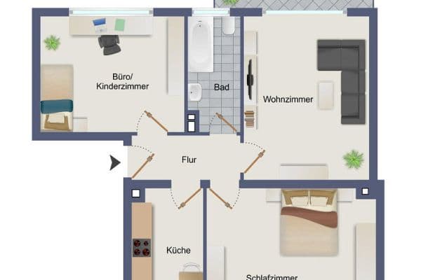 3 bedroom flat to rent, 67 m², Gelsenkirchen - Horst, North Rhine-Westphalia 3 bedroom flat to rent, 67 m², Gelsenkirchen - Horst, North Rhine-Westphalia