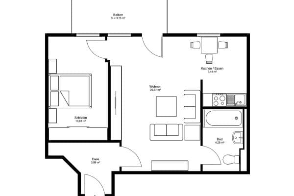 2 bedroom flat for sale, 48 m², Siedlerstraße 6, Unterschleißheim, Bavaria 2 bedroom flat for sale, 48 m², Siedlerstraße 6, Unterschleißheim, Bavaria