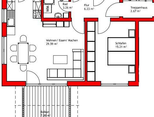 2 bedroom flat to rent, 69 m², Siedlung 17 und 18, Deggendorf, Bavaria 2 bedroom flat to rent, 69 m², Siedlung 17 und 18, Deggendorf, Bavaria