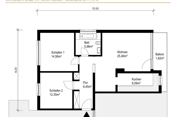 3 bedroom flat for sale, 78 m², Von-Esmarch-Straße 157, Münster, North Rhine-Westphalia 3 bedroom flat for sale, 78 m², Von-Esmarch-Straße 157, Münster, North Rhine-Westphalia