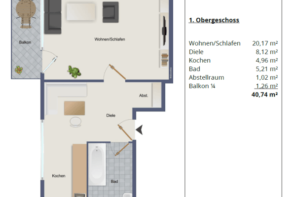 Studio flat to rent, 41 m², Dormagen Studio flat to rent, 41 m², Dormagen