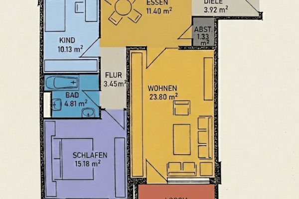 3 bedroom flat to rent, 88 m², Rodgau Nieder-Roden 3 bedroom flat to rent, 88 m², Rodgau Nieder-Roden