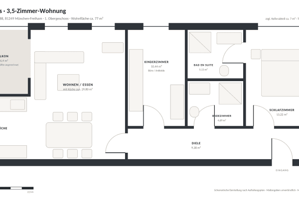 3 bedroom flat to rent, 79 m², Freihamer Weg 88, München, Bavaria 3 bedroom flat to rent, 79 m², Freihamer Weg 88, München, Bavaria